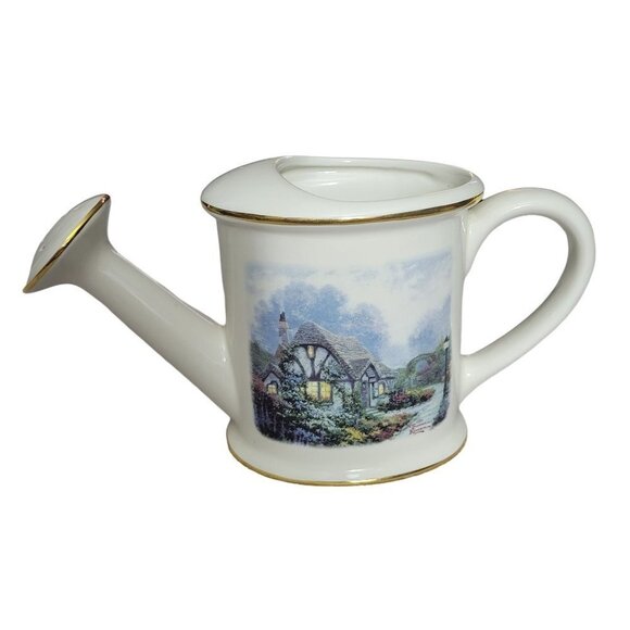 Thomas Kinkade 2004 Chandler's Cottage Teleflora Gift Water Can Flower Vase - Picture 8 of 8